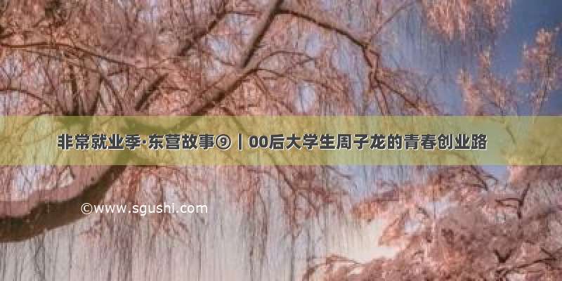 非常就业季·东营故事⑨｜00后大学生周子龙的青春创业路