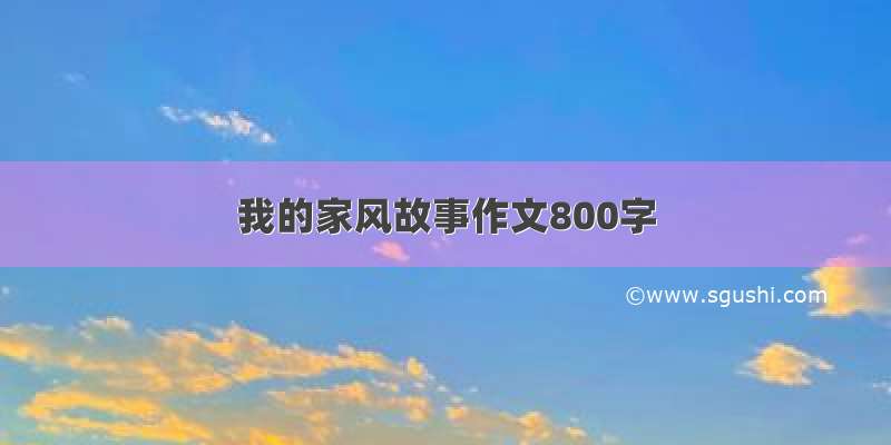 我的家风故事作文800字