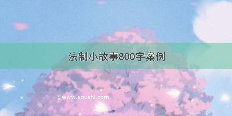 法制小故事800字案例