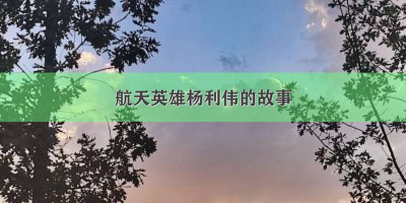 航天英雄杨利伟的故事