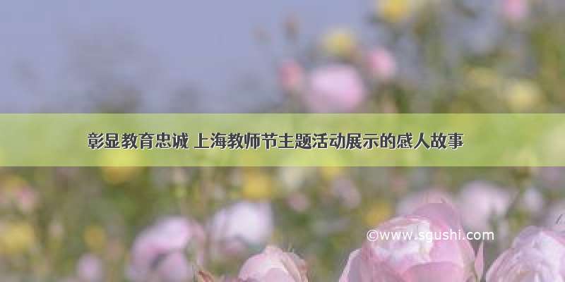 彰显教育忠诚 上海教师节主题活动展示的感人故事