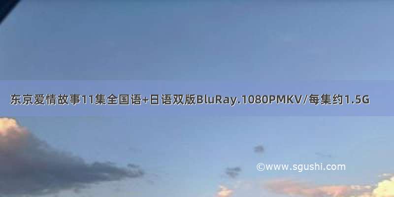东京爱情故事11集全国语+日语双版BluRay.1080PMKV/每集约1.5G