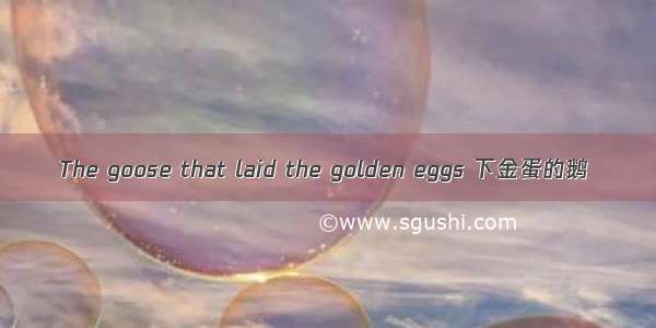 The goose that laid the golden eggs 下金蛋的鹅