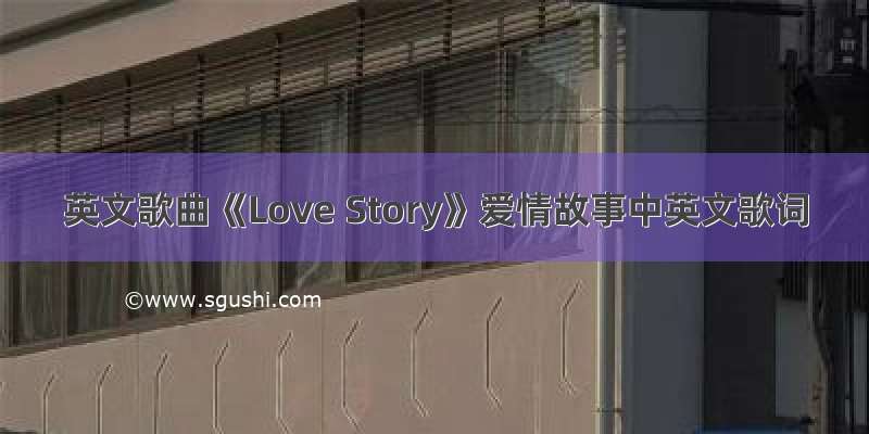 英文歌曲《Love Story》爱情故事中英文歌词