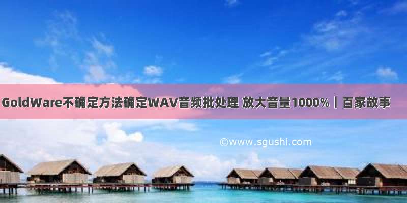 GoldWare不确定方法确定WAV音频批处理 放大音量1000%｜百家故事