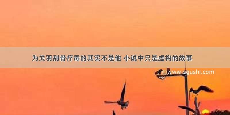 为关羽刮骨疗毒的其实不是他 小说中只是虚构的故事