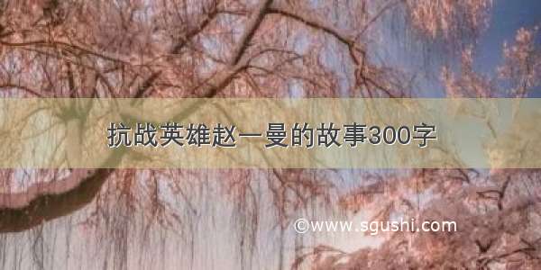 抗战英雄赵一曼的故事300字