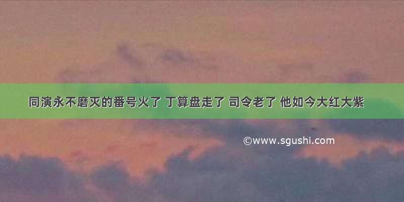 同演永不磨灭的番号火了 丁算盘走了 司令老了 他如今大红大紫