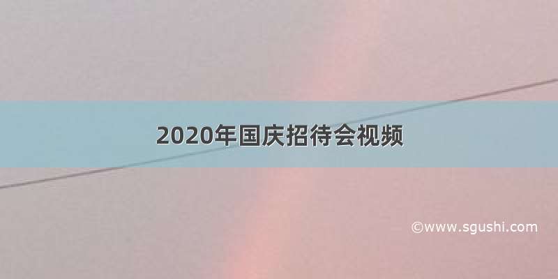 2020年国庆招待会视频