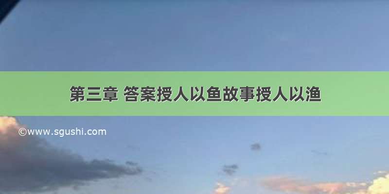 第三章 答案授人以鱼故事授人以渔