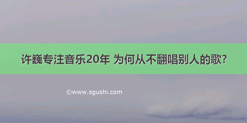 许巍专注音乐20年 为何从不翻唱别人的歌？