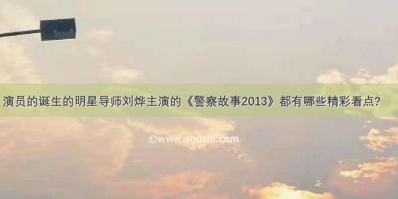 演员的诞生的明星导师刘烨主演的《警察故事2013》都有哪些精彩看点?