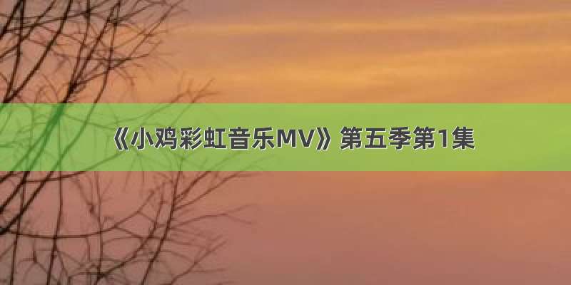 《小鸡彩虹音乐MV》第五季第1集
