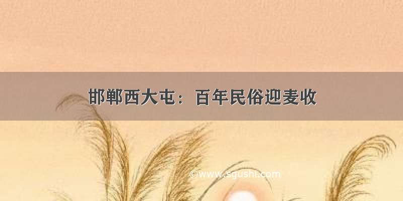 邯郸西大屯：百年民俗迎麦收