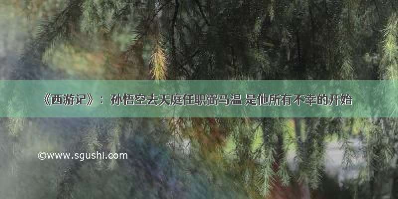 《西游记》：孙悟空去天庭任职弼马温 是他所有不幸的开始