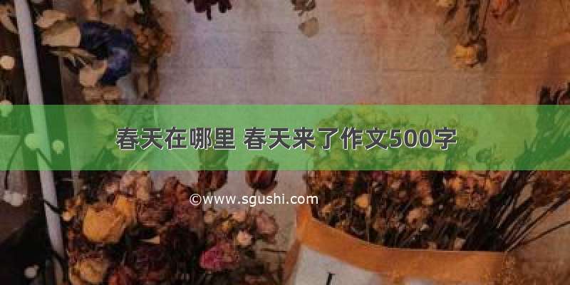 春天在哪里 春天来了作文500字