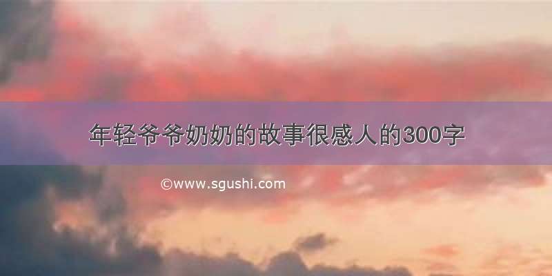 年轻爷爷奶奶的故事很感人的300字