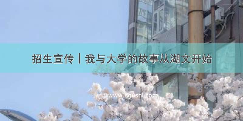 招生宣传｜我与大学的故事从湖文开始