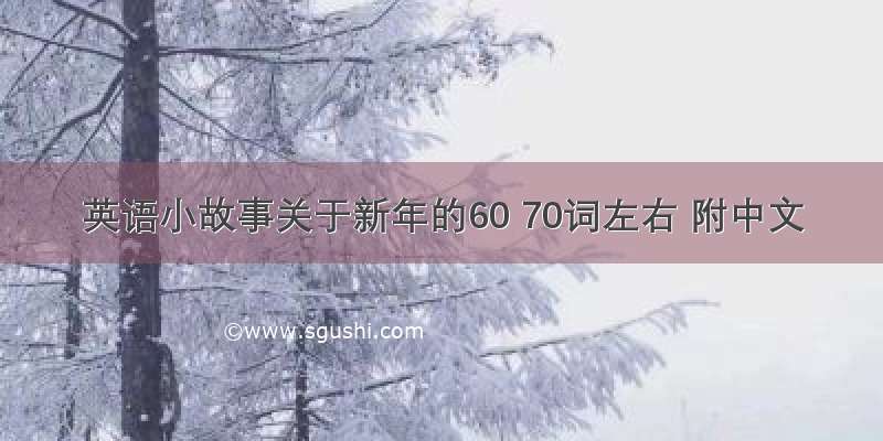 英语小故事关于新年的60 70词左右 附中文