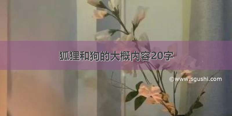 狐狸和狗的大概内容20字