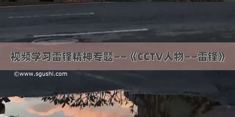 视频学习雷锋精神专题——《CCTV人物——雷锋》