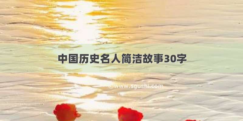 中国历史名人简洁故事30字