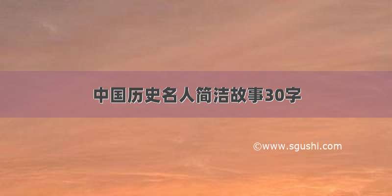 中国历史名人简洁故事30字
