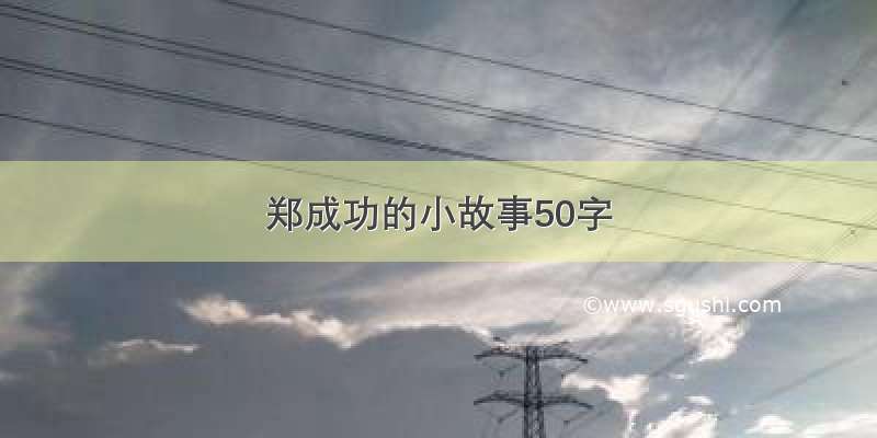 郑成功的小故事50字