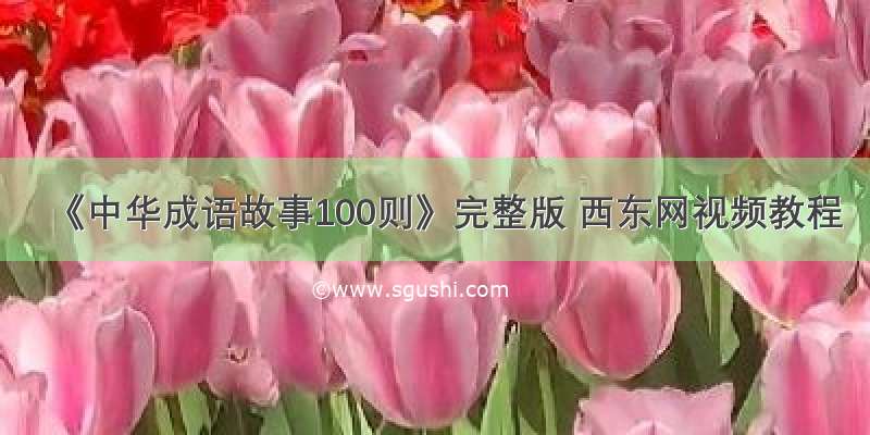 《中华成语故事100则》完整版 西东网视频教程