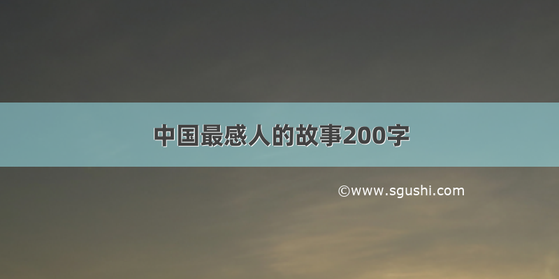 中国最感人的故事200字