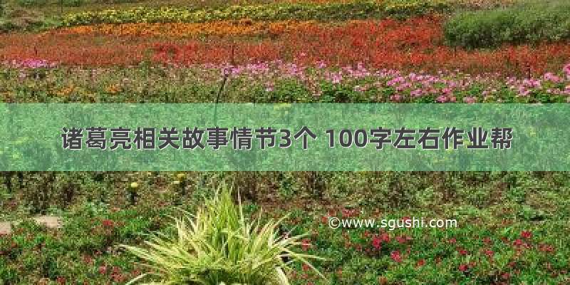 诸葛亮相关故事情节3个 100字左右作业帮