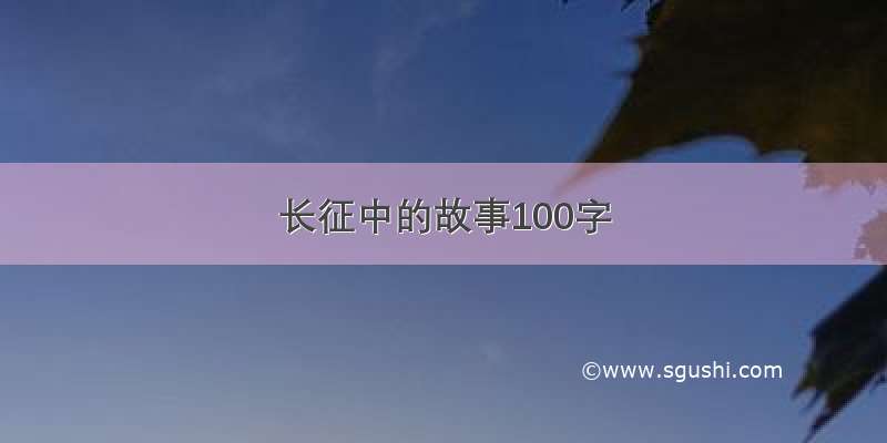 长征中的故事100字