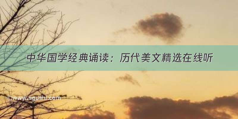 中华国学经典诵读：历代美文精选在线听