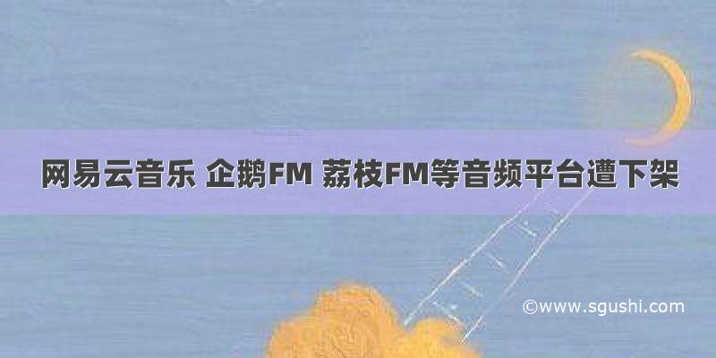 网易云音乐 企鹅FM 荔枝FM等音频平台遭下架