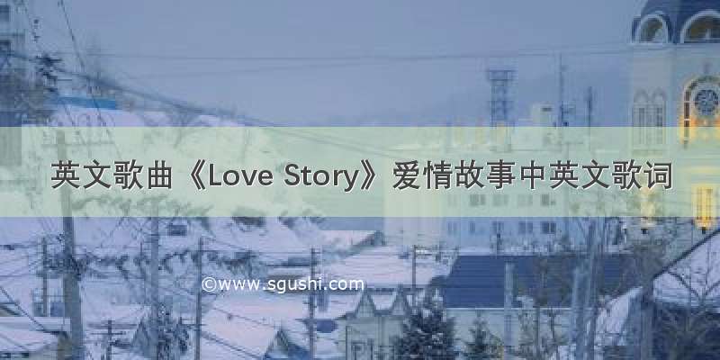 英文歌曲《Love Story》爱情故事中英文歌词