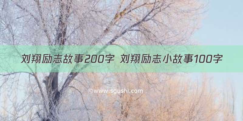 刘翔励志故事200字 刘翔励志小故事100字