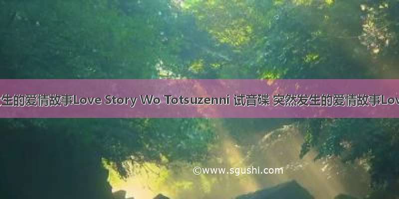 突然发生的爱情故事Love Story Wo Totsuzenni 试音碟 突然发生的爱情故事Love S