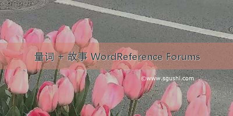 量词 + 故事 WordReference Forums