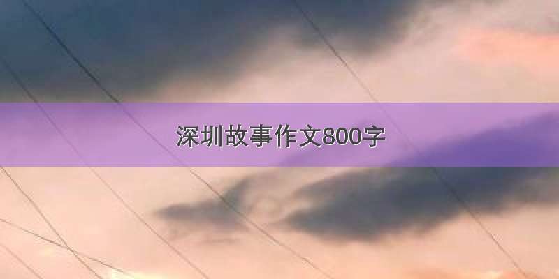 深圳故事作文800字