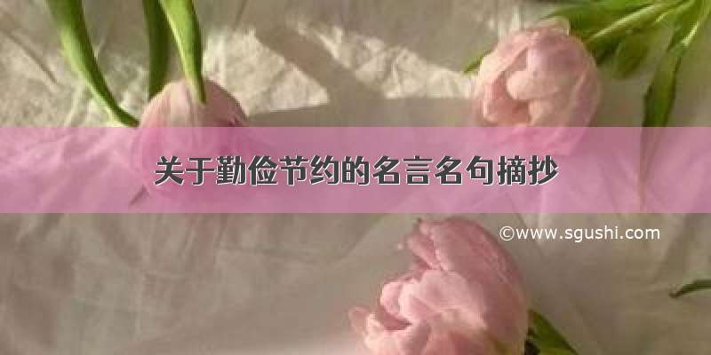 关于勤俭节约的名言名句摘抄