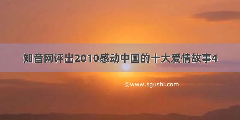 知音网评出2010感动中国的十大爱情故事4