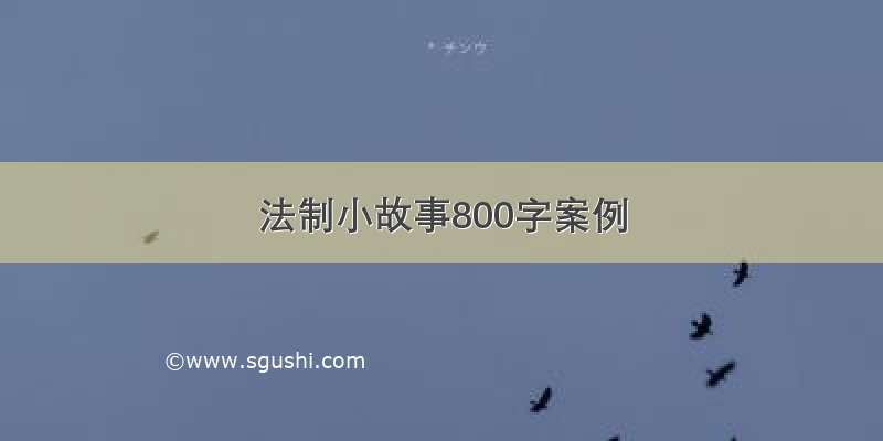 法制小故事800字案例