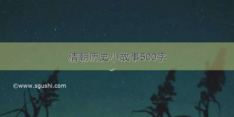 清朝历史小故事500字