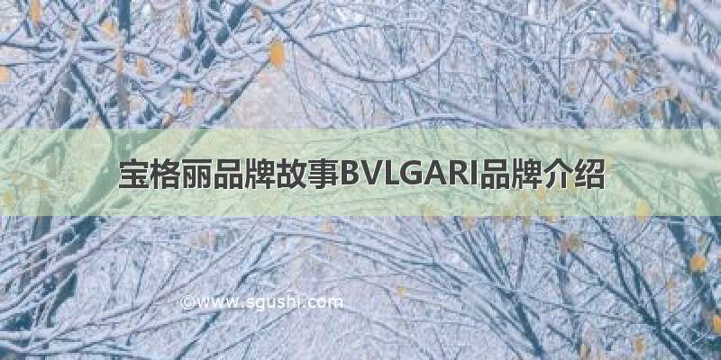 宝格丽品牌故事BVLGARI品牌介绍