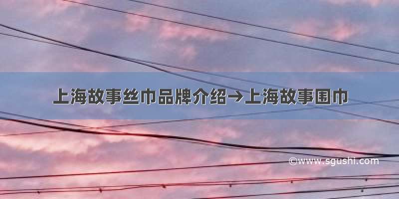 上海故事丝巾品牌介绍→上海故事围巾