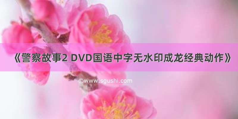 《警察故事2 DVD国语中字无水印成龙经典动作》