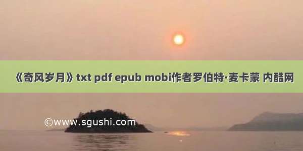 《奇风岁月》txt pdf epub mobi作者罗伯特·麦卡蒙 内酷网