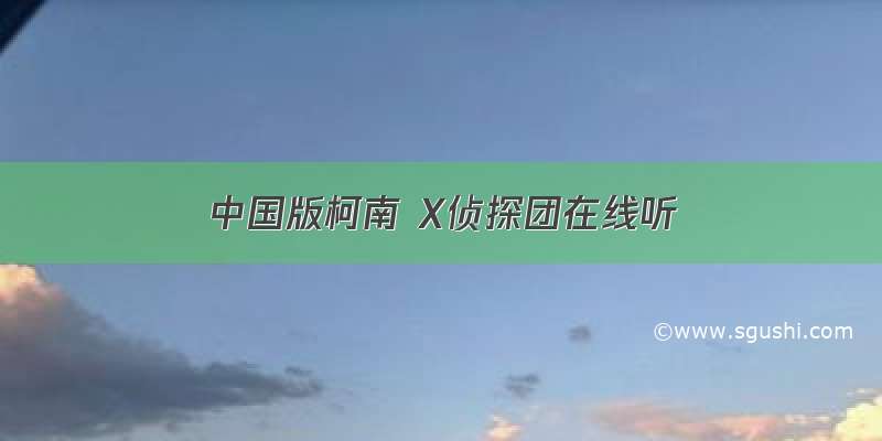 中国版柯南 X侦探团在线听