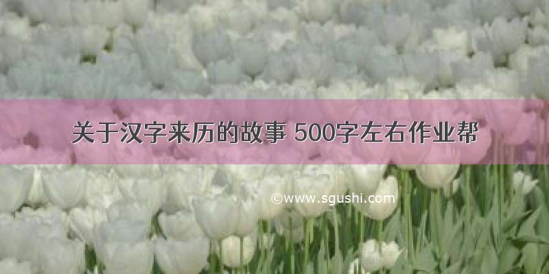 关于汉字来历的故事 500字左右作业帮