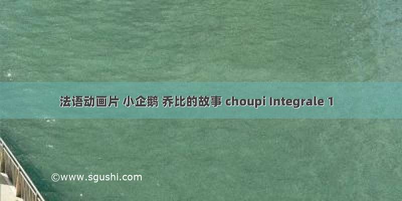 法语动画片 小企鹅 乔比的故事 choupi Integrale 1